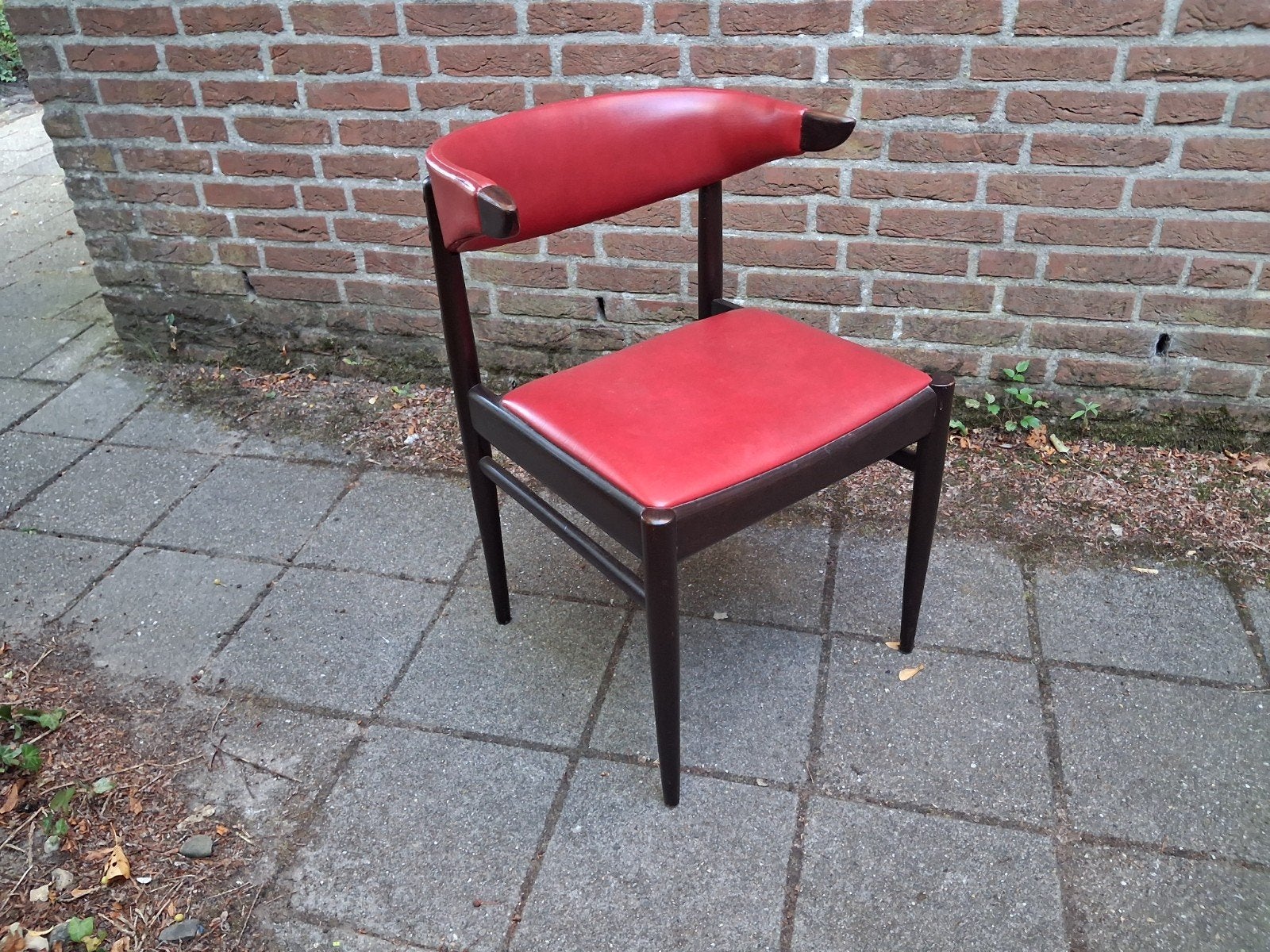 awa vintage mid century houten stoel, Ophalen, Gebruikt, Vintage mid century, Eén