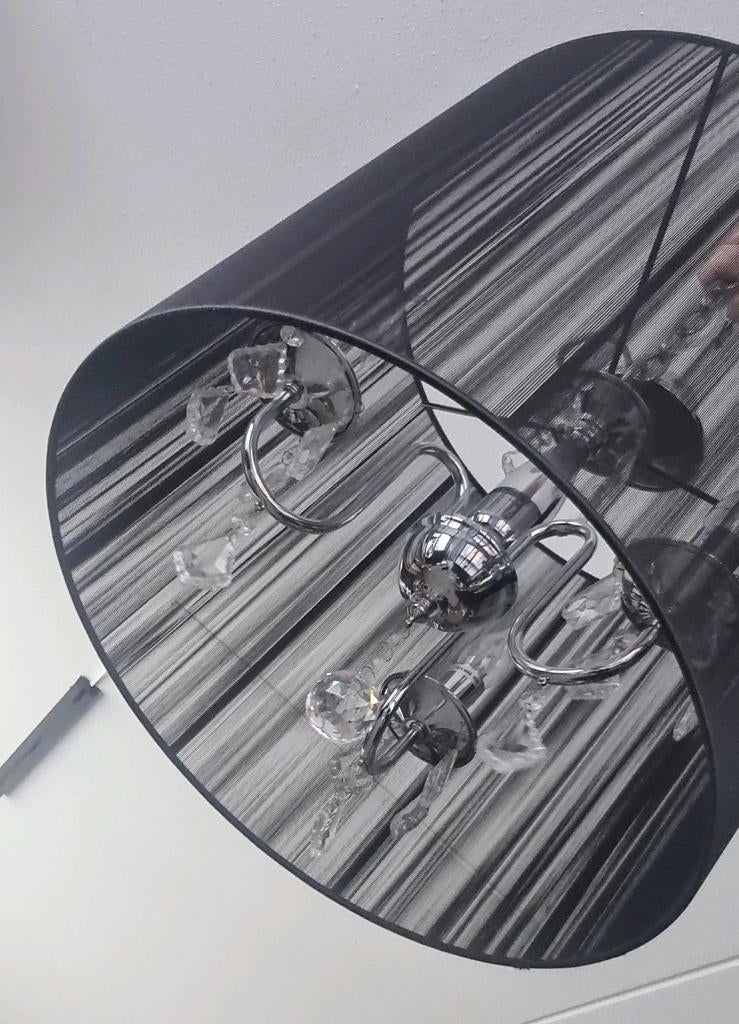 Kroonluchter met zwarte kap, Ophalen, Gebruikt, Glas, Modern, Klassiek, Elegant