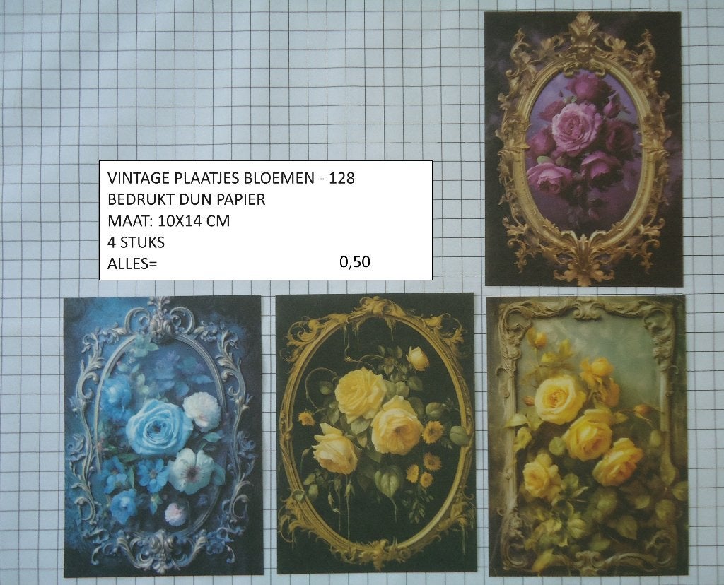 ❤️❤️vintage plaatjes bloemen 128 ( alleen verzenden, Ophalen, Nieuw, Overige thema's, Knipvel