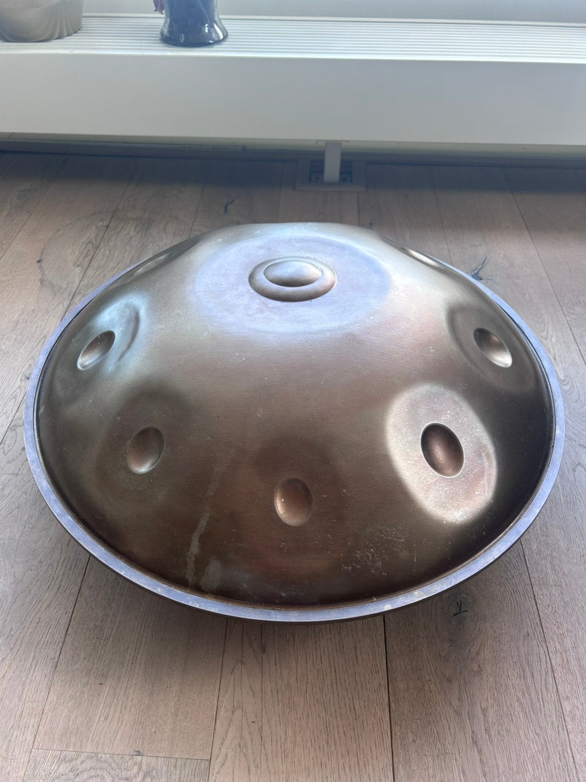 Handpan: d minor met 9 noten en tas original uit India, Ophalen, Zo goed als nieuw, Melodische percussie