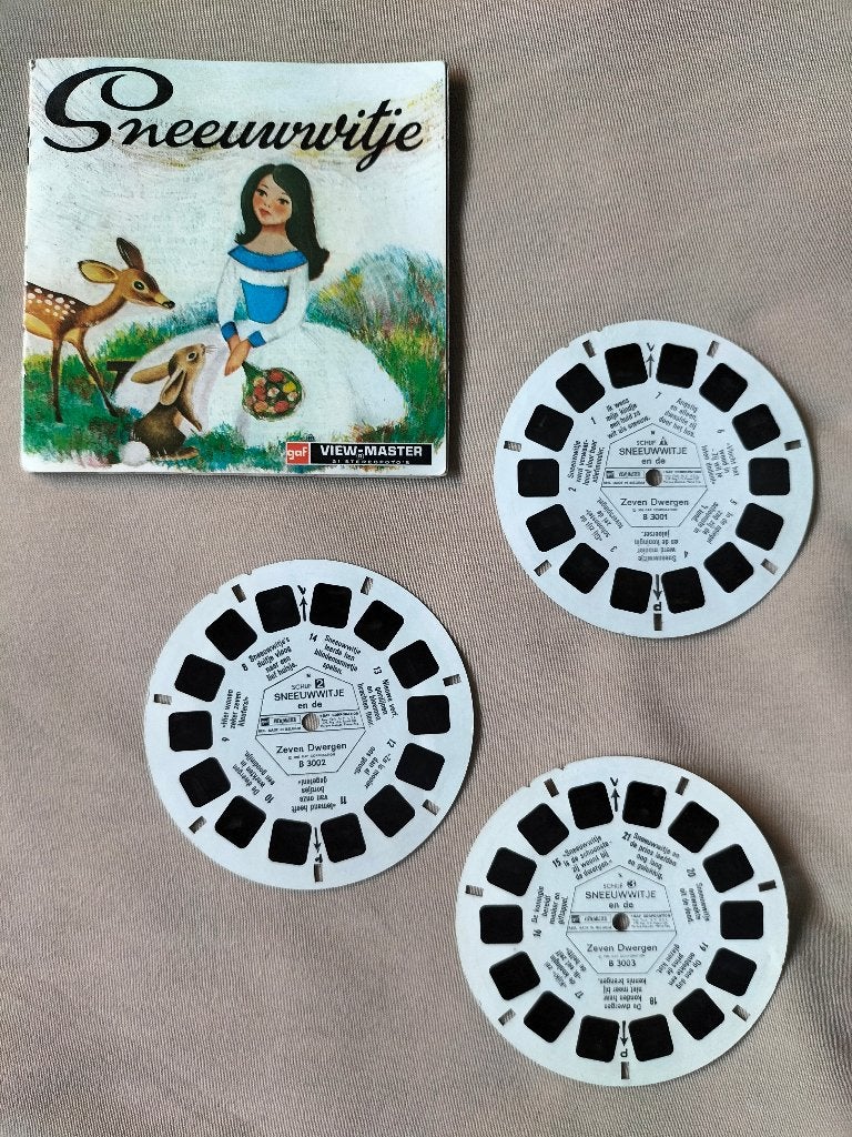 Viewmaster Sneeuwwitje - B 300 - met omslag incl tekst, Verzamelen, Ophalen of Verzenden, Gebruikt