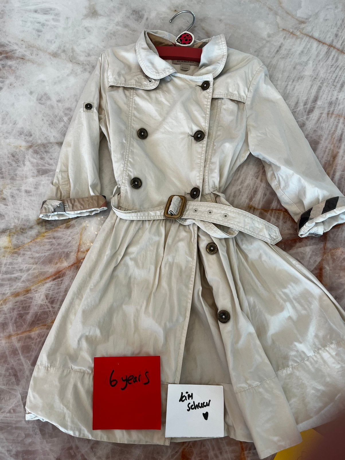 Originele Burberry trenchcoat jas maat 6 jaar, Ophalen of Verzenden, Zo goed als nieuw, Meisje, Jas