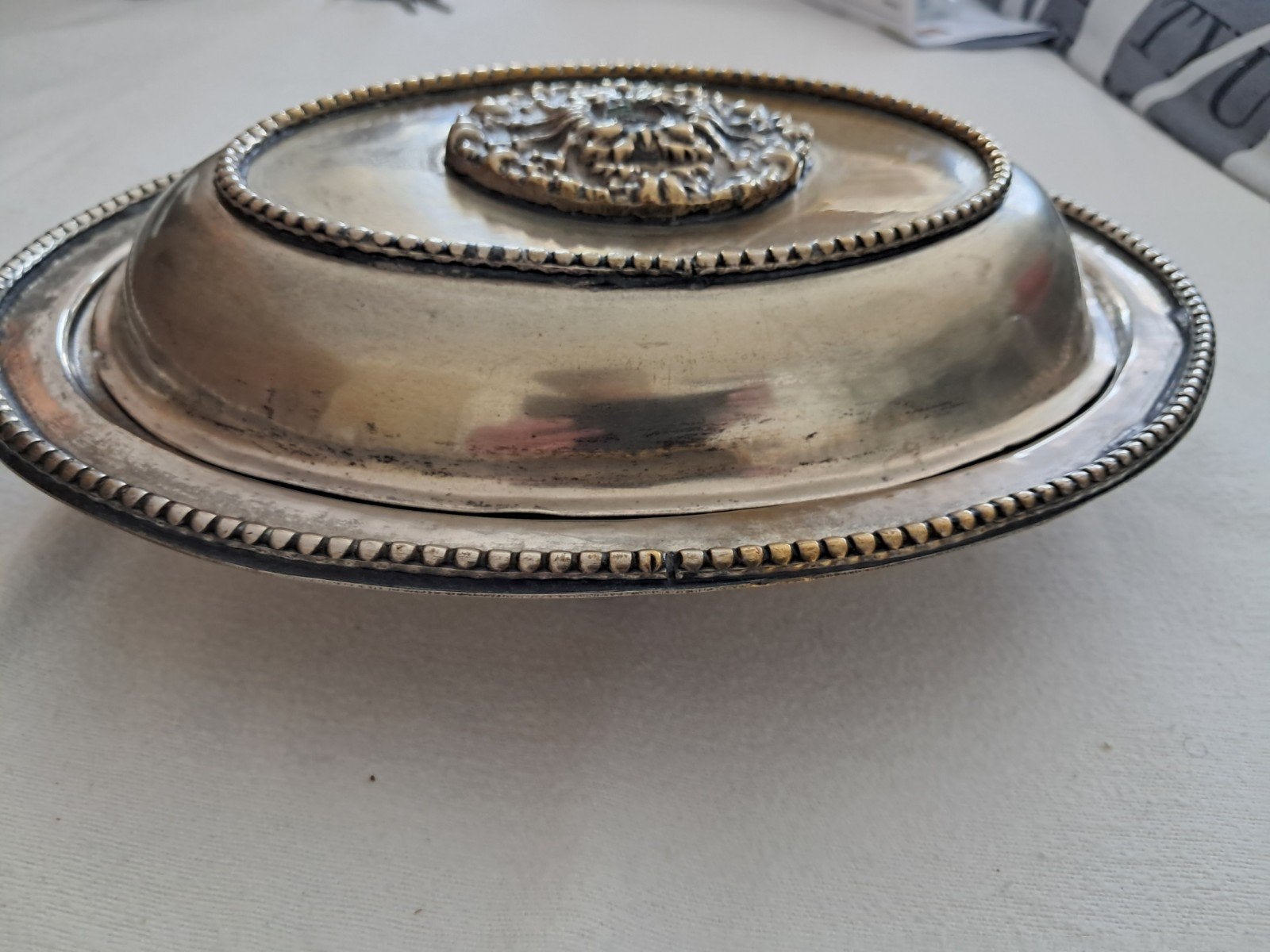 dekschaal serveerschaal schaal met deksel verzilverd, Ophalen of Verzenden, Zilver