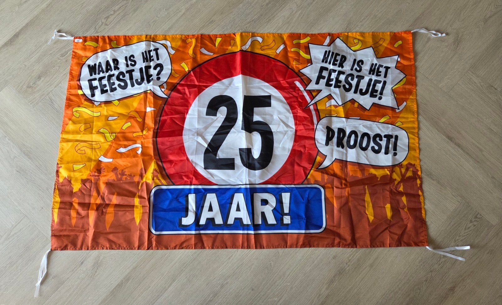 25 jaar Banner, Ophalen of Verzenden, Zo goed als nieuw, Versiering, Verjaardag