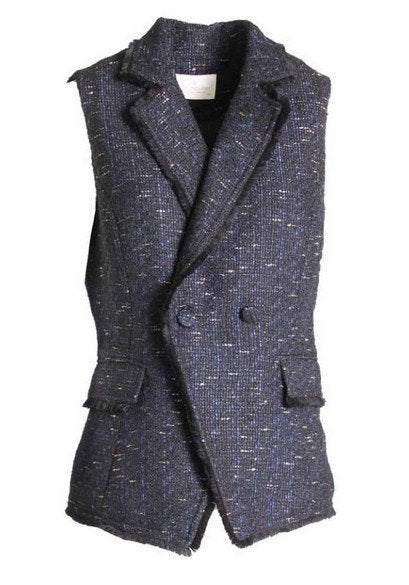 Aimée the label Laurens gilet black/blue L *~~nieuw~~*, Kleding | Dames, Verzenden, Nieuw, Maat 42/44 (L), Blauw