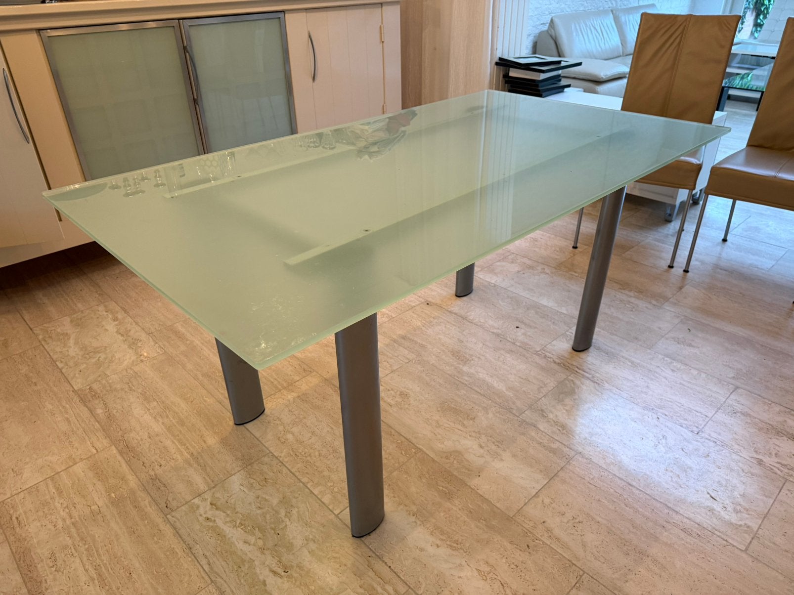 Eettafel 160-80, Ophalen, 50 tot 100 cm, Zo goed als nieuw, 150 tot 200 cm