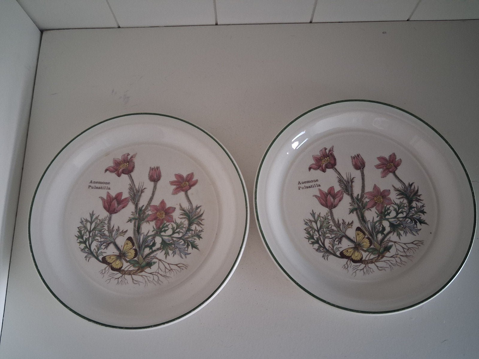 2 Vintage Florabunda Enoch Wedgwood borden, Ophalen of Verzenden