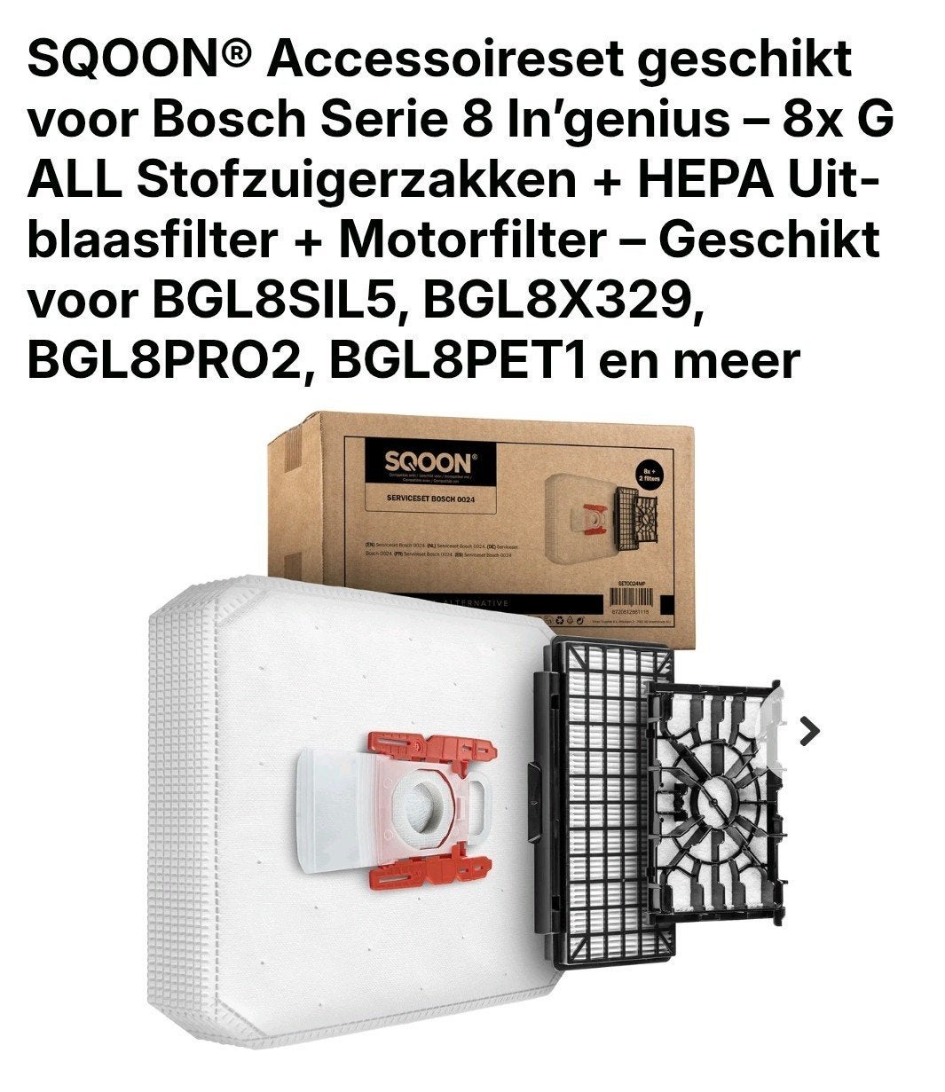 SQOON Accessoireset voor Bosch Serie 8 In'genius, Witgoed en Apparatuur, 1 tot 2 liter, Ophalen of Verzenden, Nieuw