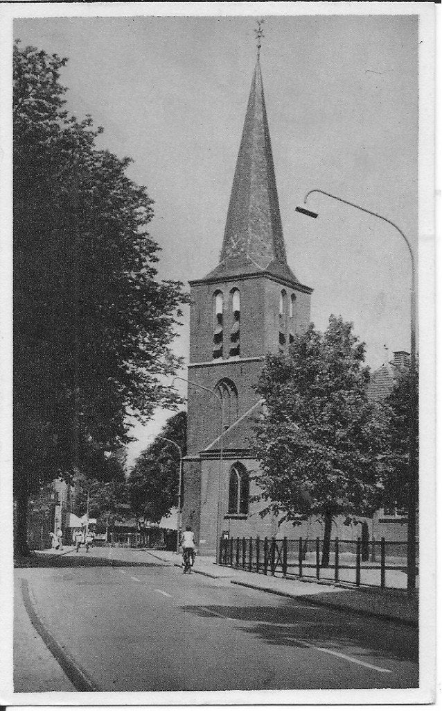 Oude Ansichtkaart Lunteren Dorpsstraat Ned. H. Kerk 1957, Ophalen of Verzenden, 1940 tot 1960, Gelopen, Gelderland