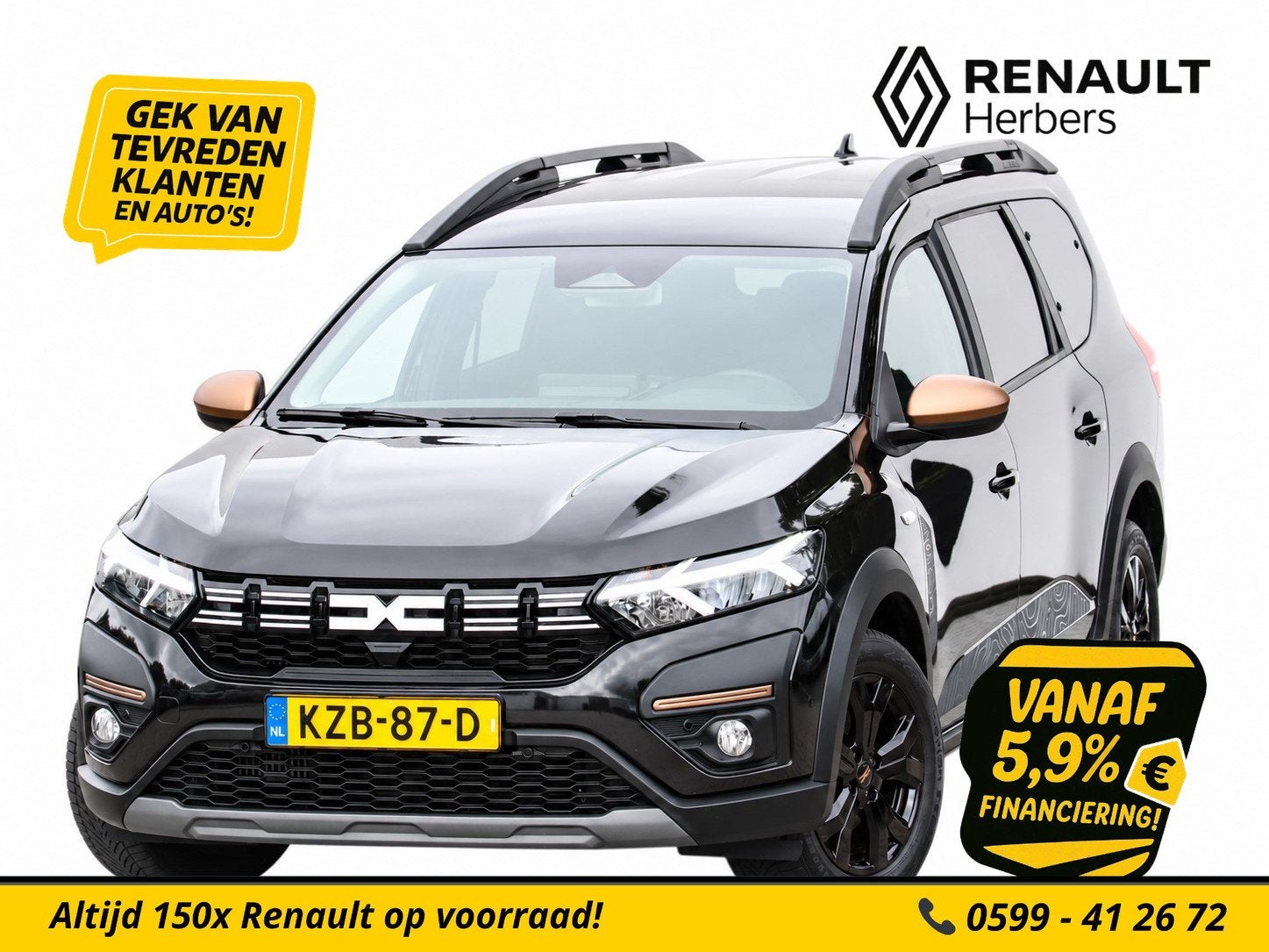 Dacia Jogger 1.0 TCe 110PK Extreme 7P PACK NAVI / ALLE OPTIE, Voorwielaandrijving, Stof, Gebruikt, 400 kg
