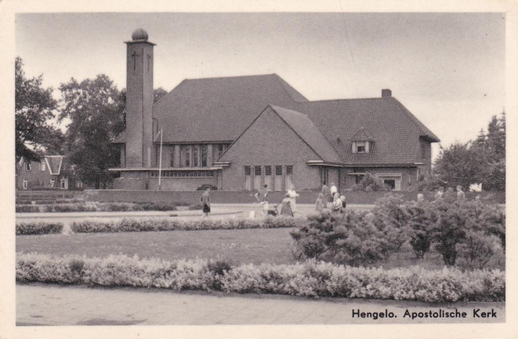 GA1585 Hengelo Apostolische Kerk Enschede Delden Borne 1957, Verzenden, 1940 tot 1960, Gelopen, Overijssel
