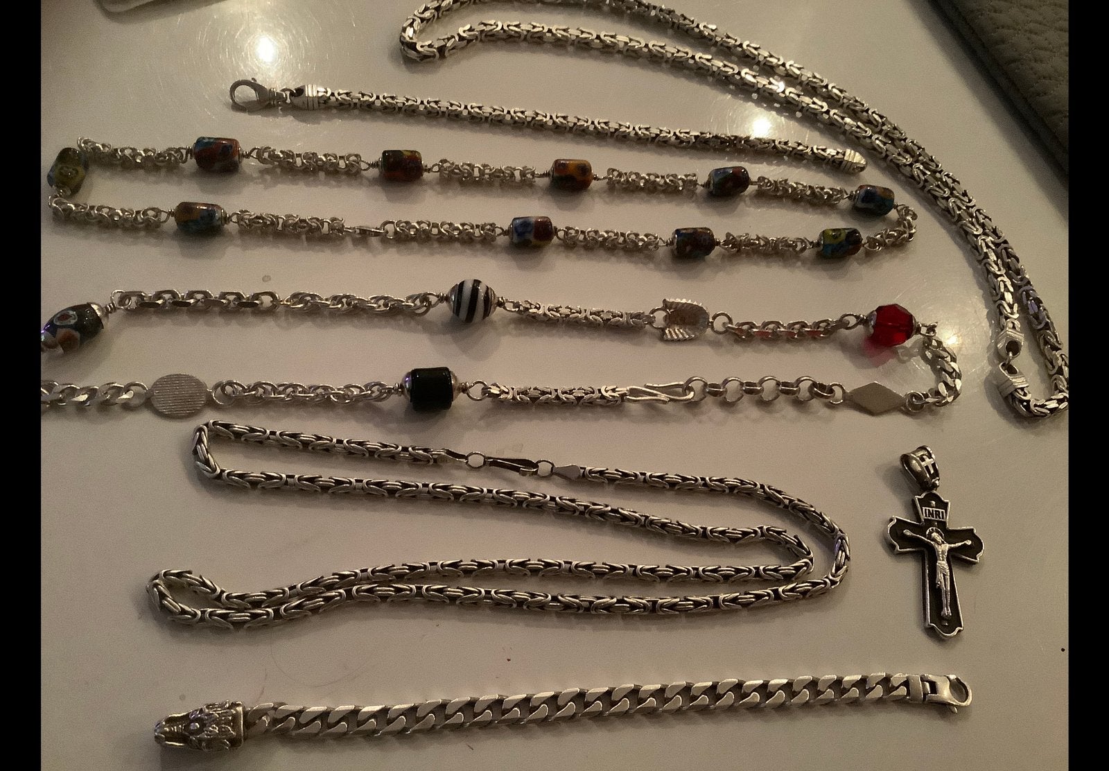 Zilveren en Gouden  kettingen, armbanden , ringen , 925/14 k, Verzenden, Zo goed als nieuw, Met edelsteen, Zilver