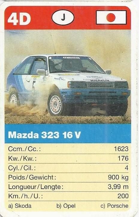 Kw4702 autokaartje 4d mazda 323 16 v, Ophalen of Verzenden, Zo goed als nieuw, Auto's