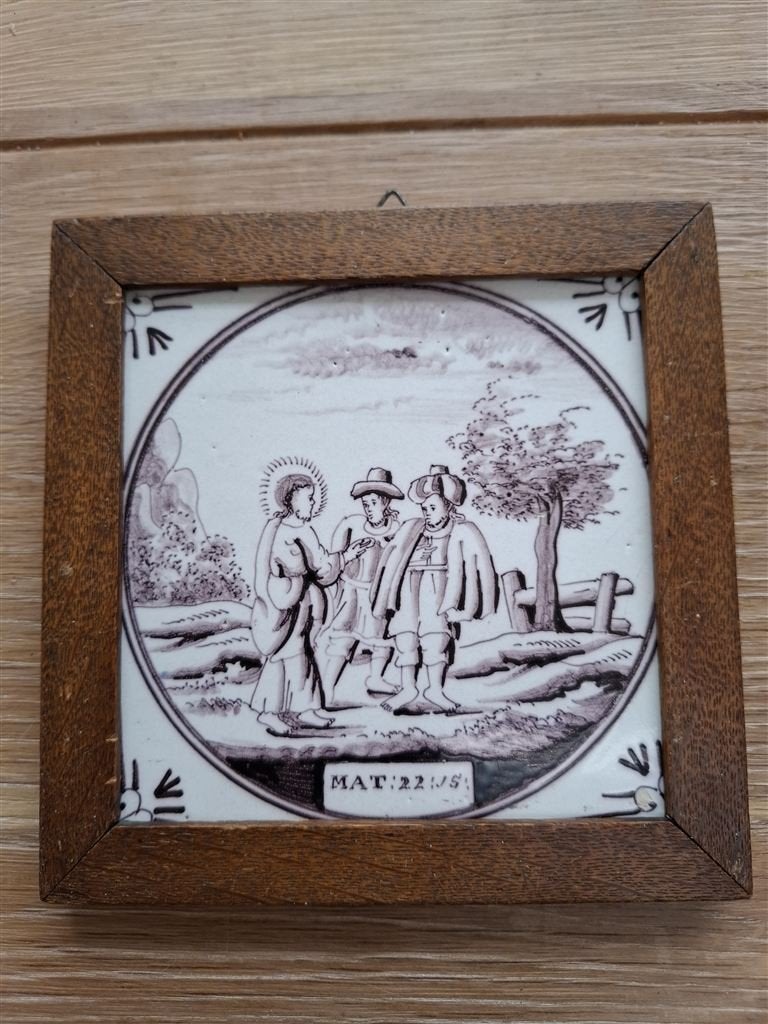 18e eeuws bijbeltegeltje, Ophalen of Verzenden