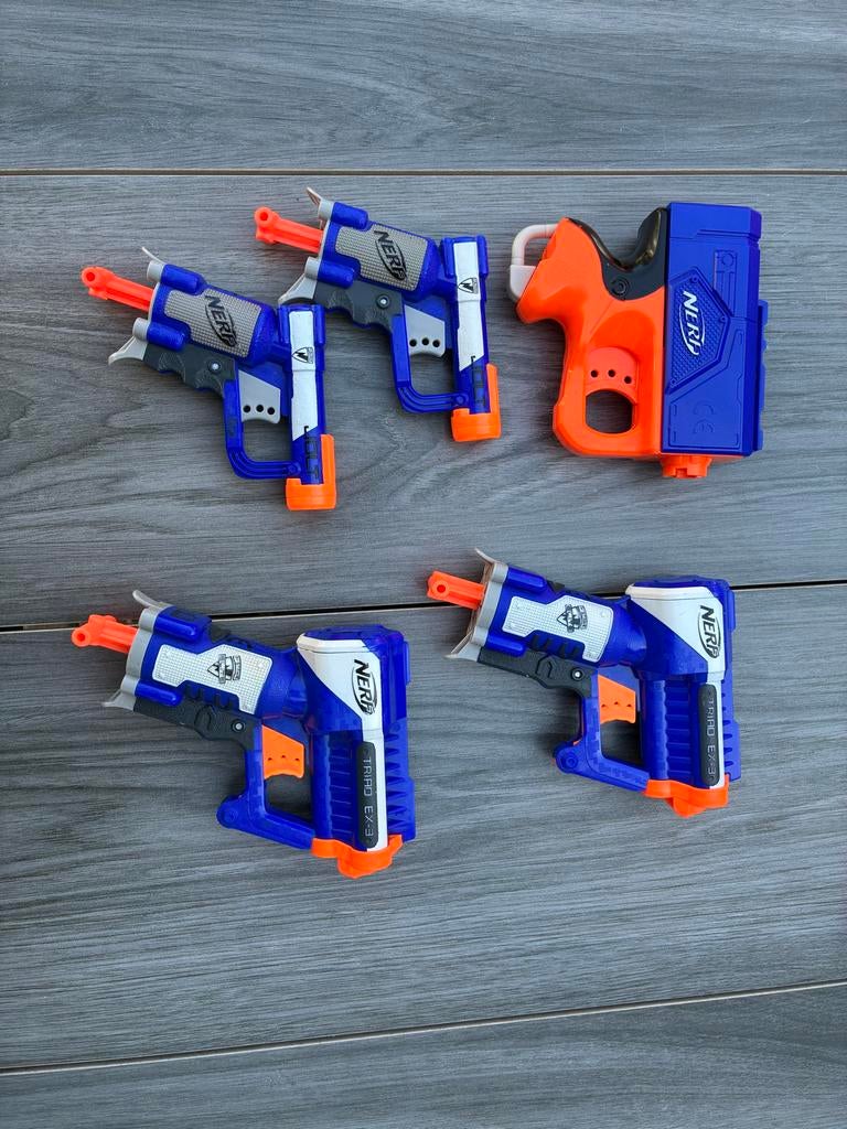 Nerf Blaster Set: 2x Jolt, 2x Triad EX-3, 1x Reflex, Ophalen of Verzenden, Gebruikt