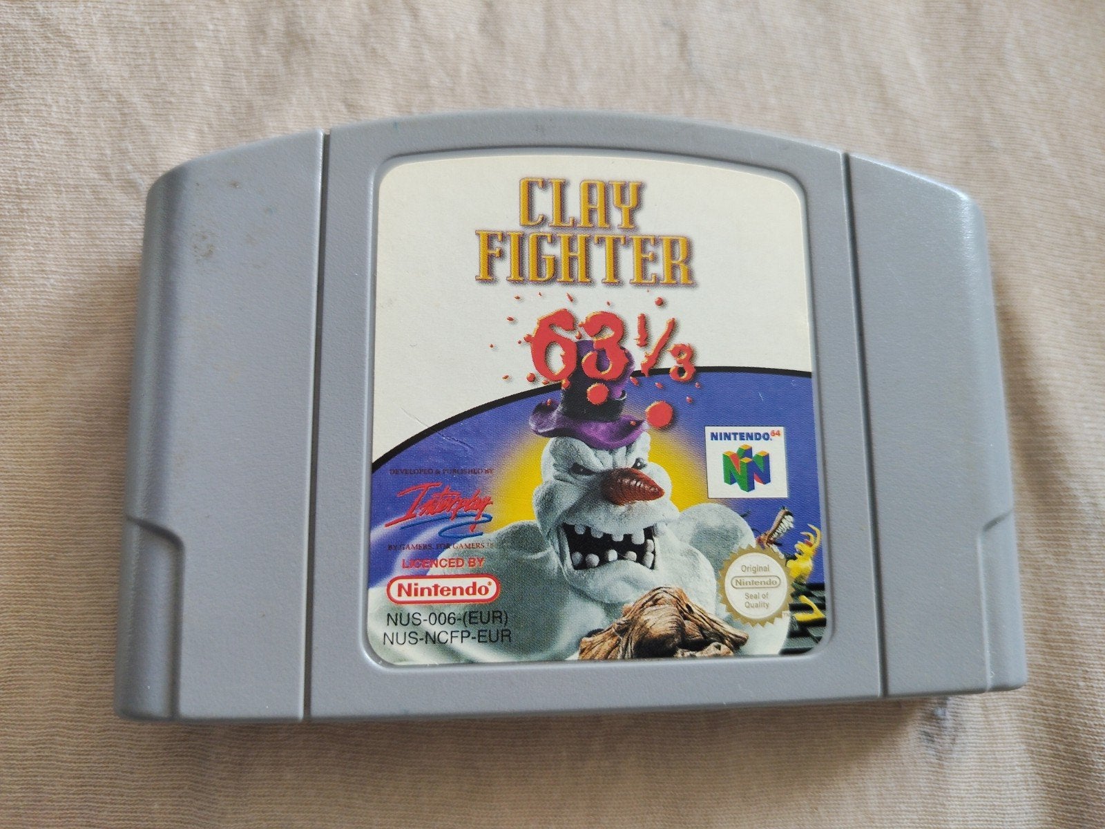 Clay Fighter 63 1/3 voor de Nintendo 64 Pal, Spelcomputers en Games, Games | Nintendo 64, 2 spelers, Verzenden, Gebruikt, Vechten