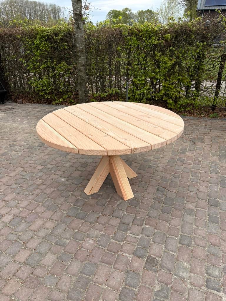 Tuintafel douglas rond / douglas tuintafel 6-8 personen, Ophalen of Verzenden, Nieuw, Rond, Hout