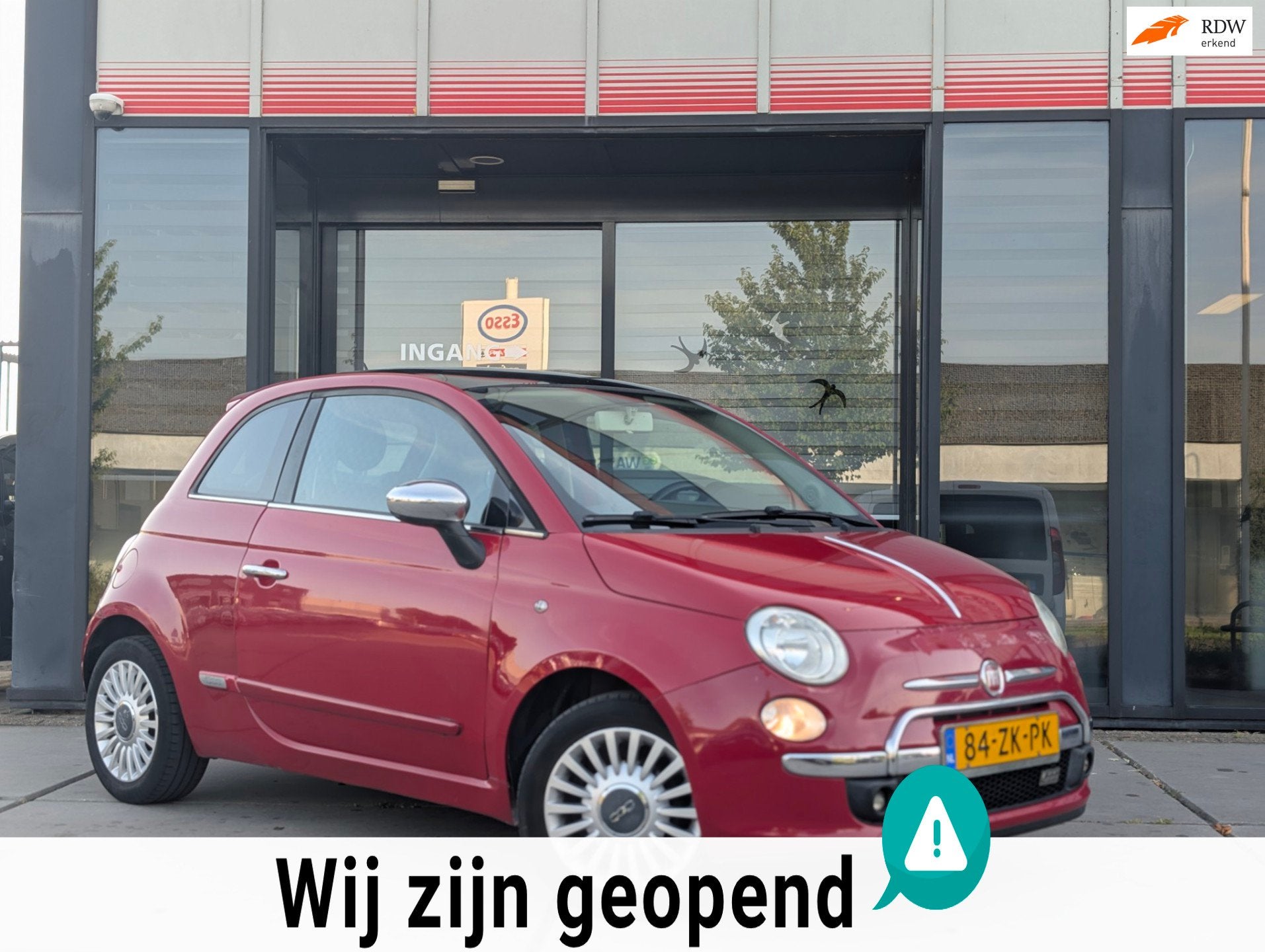 Fiat 500 1.2 Lounge - Leer - Pano -Airco -, Auto's, Fiat, Gebruikt, 4 cilinders, 840 kg, 4 stoelen