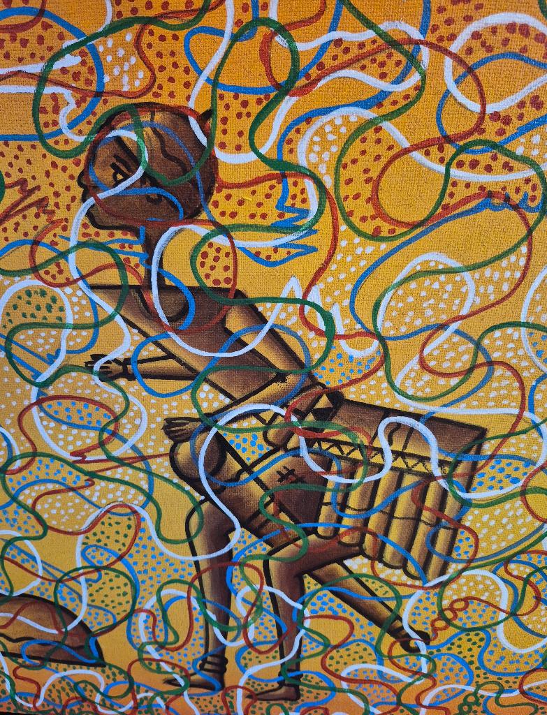 Handgeschilderde afrikaanse kunst., Ophalen