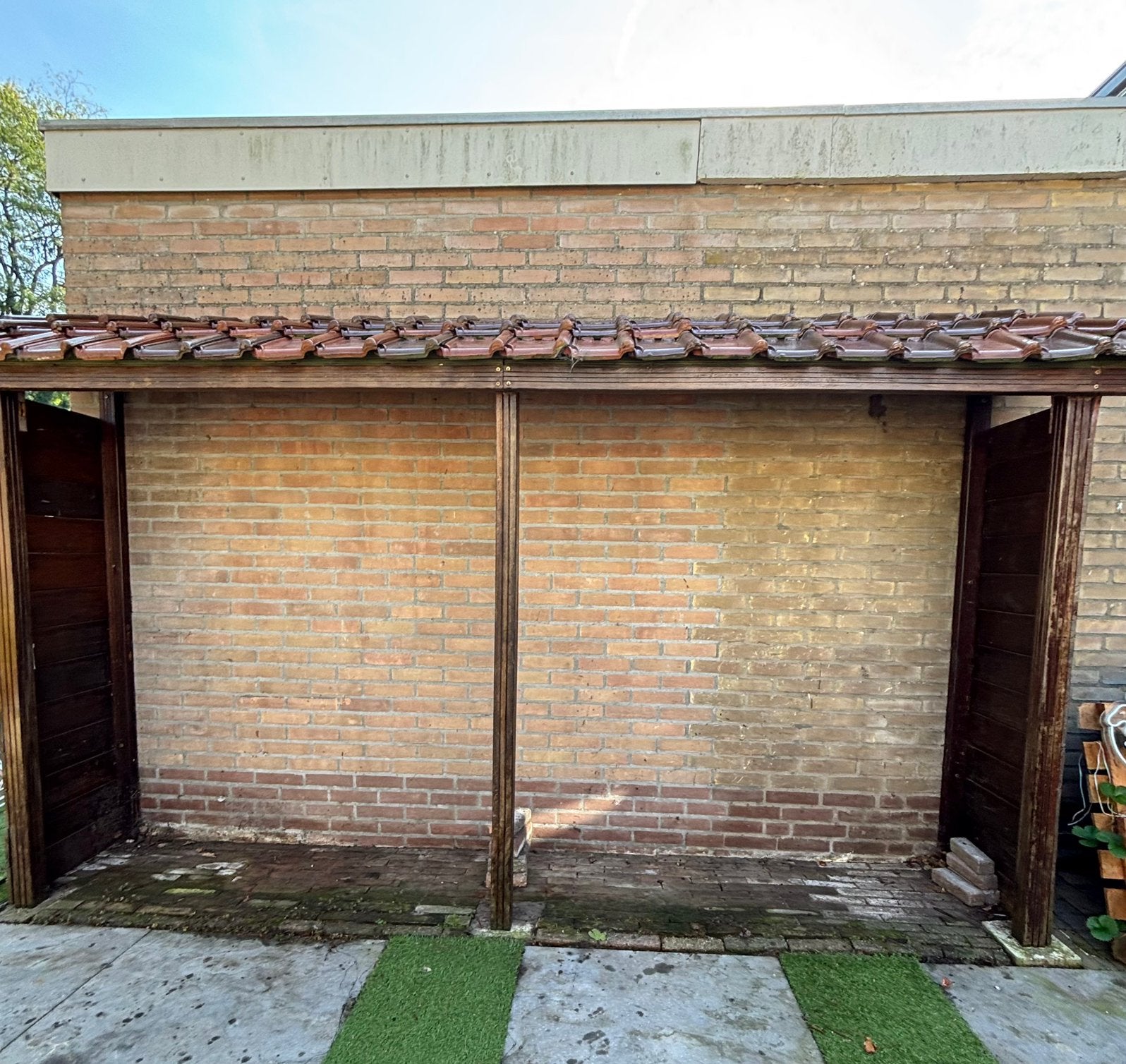 Stevige Hardhouten Houtopslag / Houthok (2,5 tot 3 kuub) XXL, Ophalen, Zo goed als nieuw, Hout, Overige typen