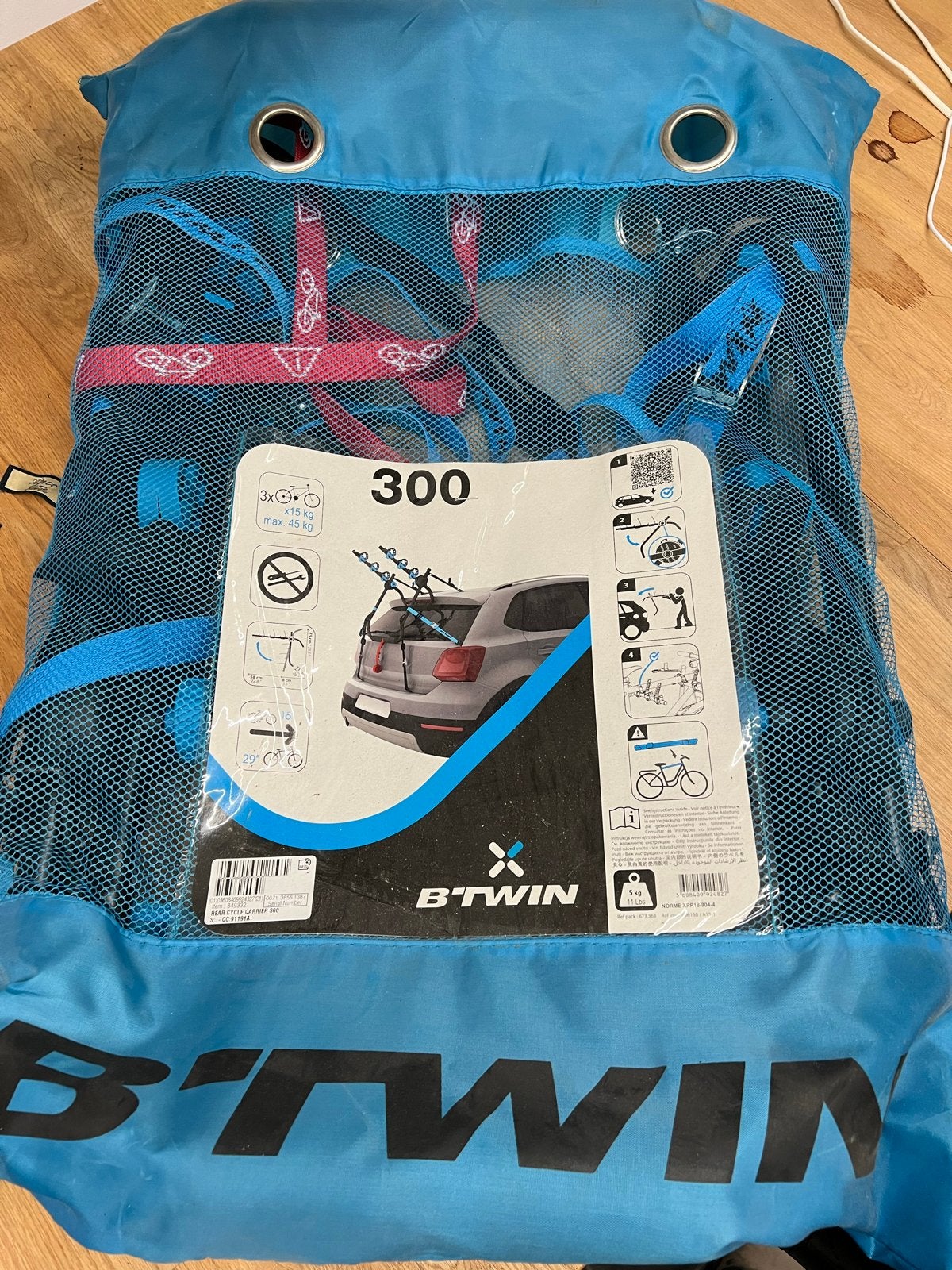 B'Twin 300 Achterklepdrager voor 3 fietsen, Ophalen of Verzenden, 3 fietsen of meer, Zo goed als nieuw, Achterklepdrager