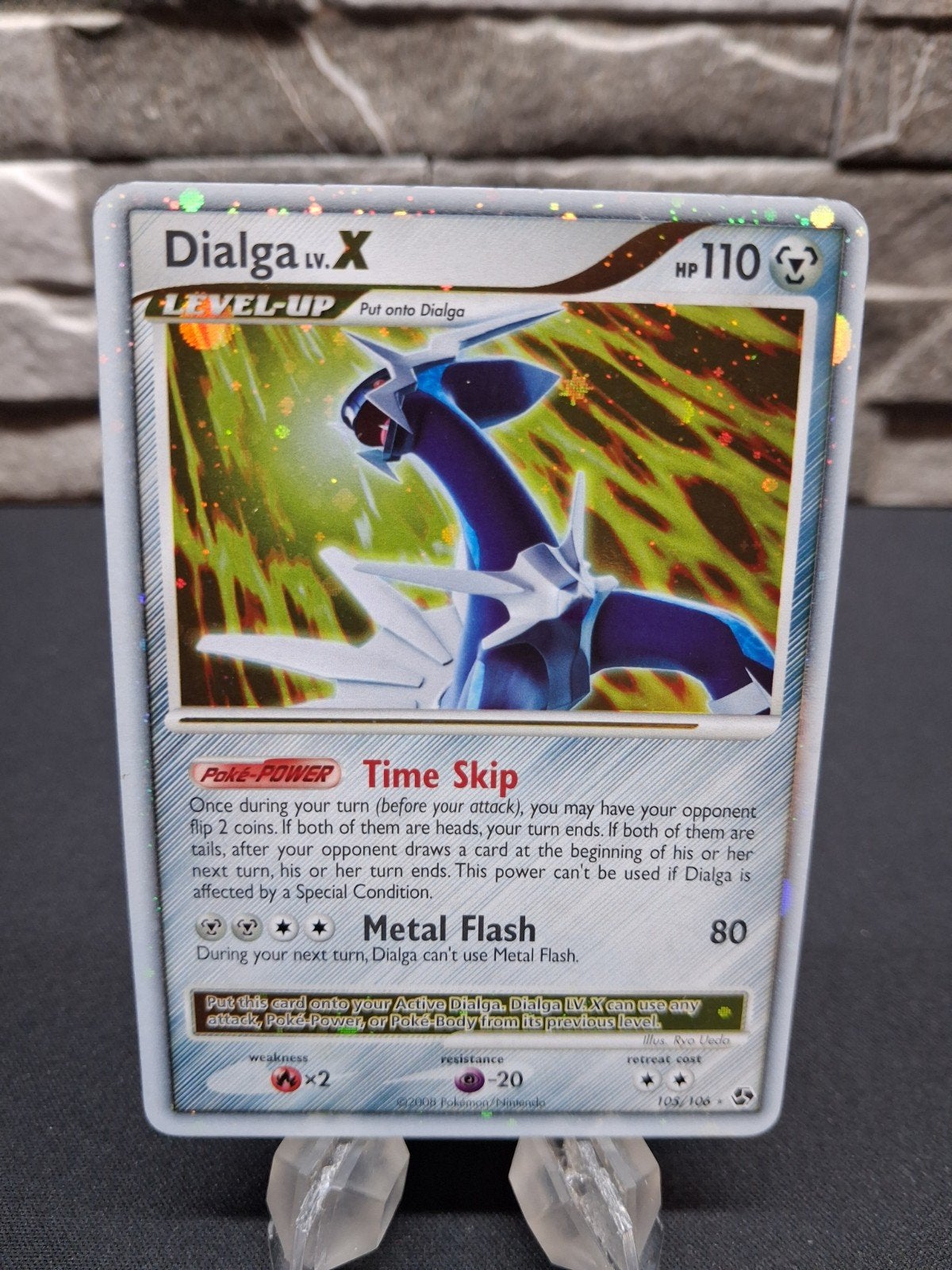 Dialga LV.X 105/106 Great Encounters Diamond & Pearl 2008, Ophalen of Verzenden, Zo goed als nieuw, Losse kaart, Foil