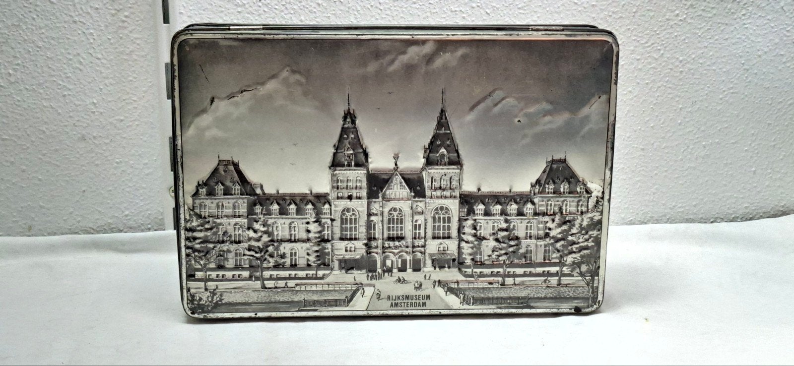 Vintage Patria Koekblik Jaren '50 - Rijksmuseum Amsterdam, Ophalen, Gebruikt, Koek(jes), Overige merken