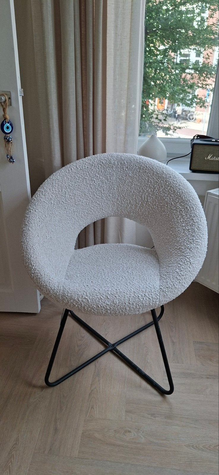 Light & Living fauteuil - Witte teddy stoel, Ophalen, Modern, Teddy, Comfortabel, 75 tot 100 cm, Zo goed als nieuw