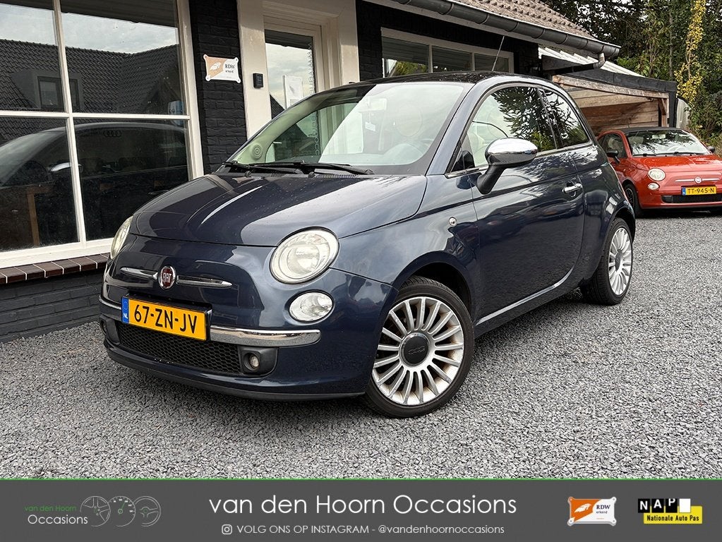 Fiat 500 1.2 Lounge PANODAK | LEDER | CLIMA | NW APK | NAP, Gebruikt, 1242 cc, 4 cilinders, 840 kg
