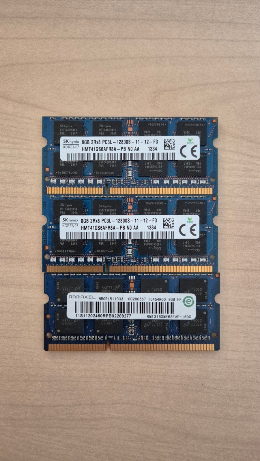 3x 8gb ddr3 laptop geheugen Hynix en Ramaxel, Computers en Software, Ophalen of Verzenden, DDR3, Laptop
