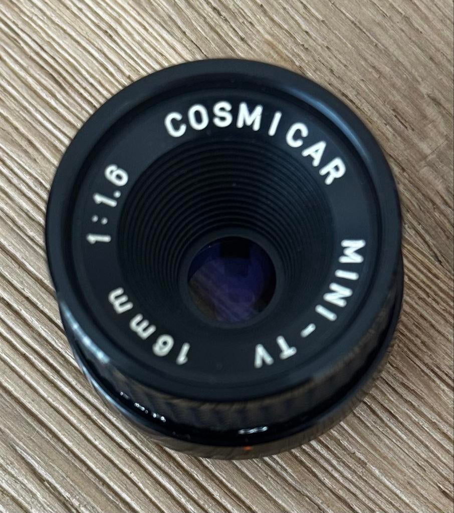 Cosmicar Mini-TV Lens 16mm 1:1.6 - Vintage C-Mount Lens, Ophalen of Verzenden, Gebruikt, Overige typen
