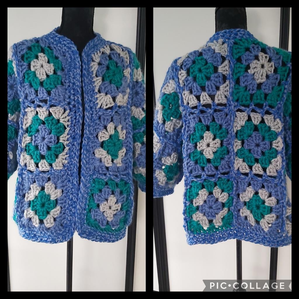 Dames granny vest, Blauw, Maat 46/48 (XL) of groter, Nieuw, Ophalen of Verzenden