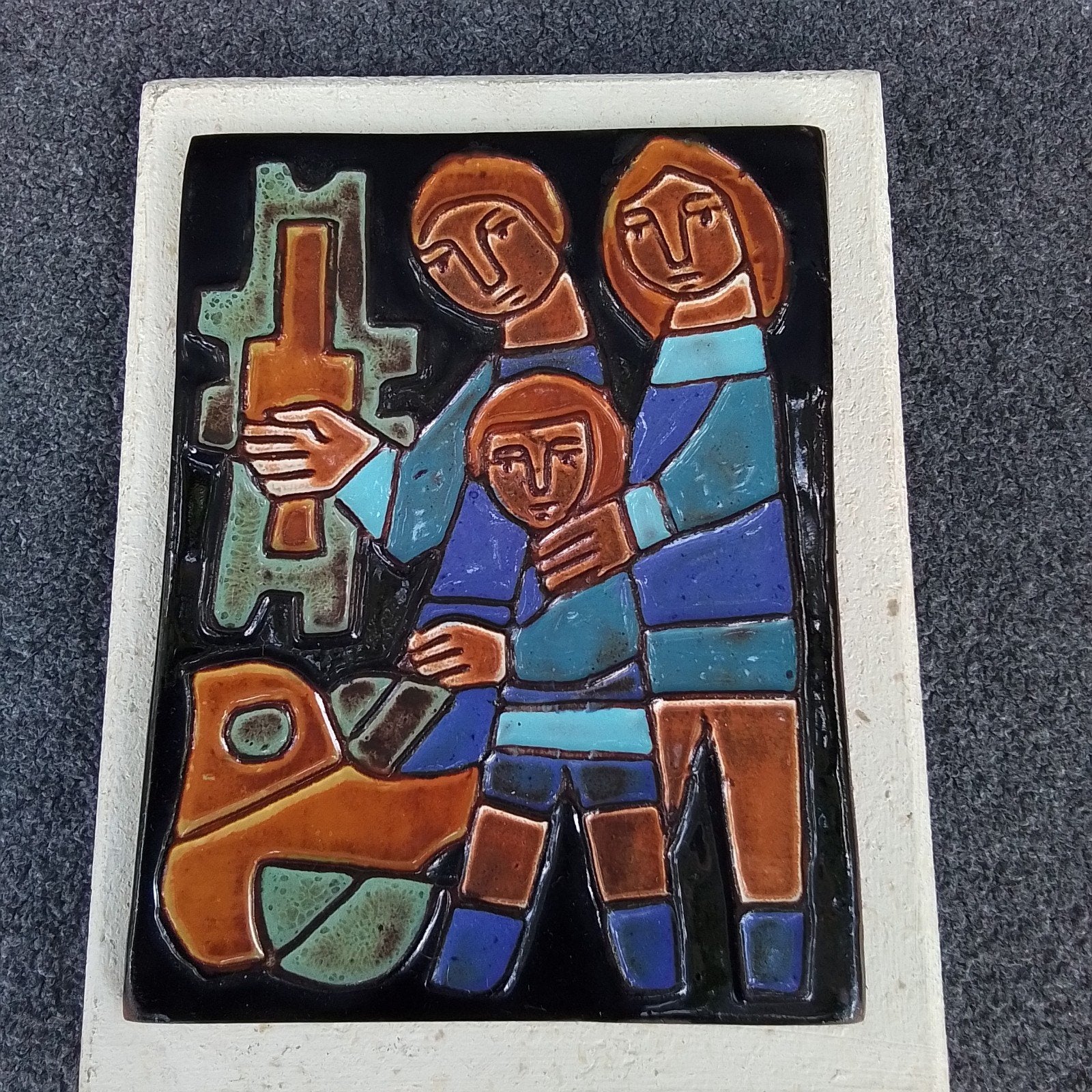 Keramiek wandplaat 'Familie' van Henk Potters, Antiek en Kunst, Verzenden