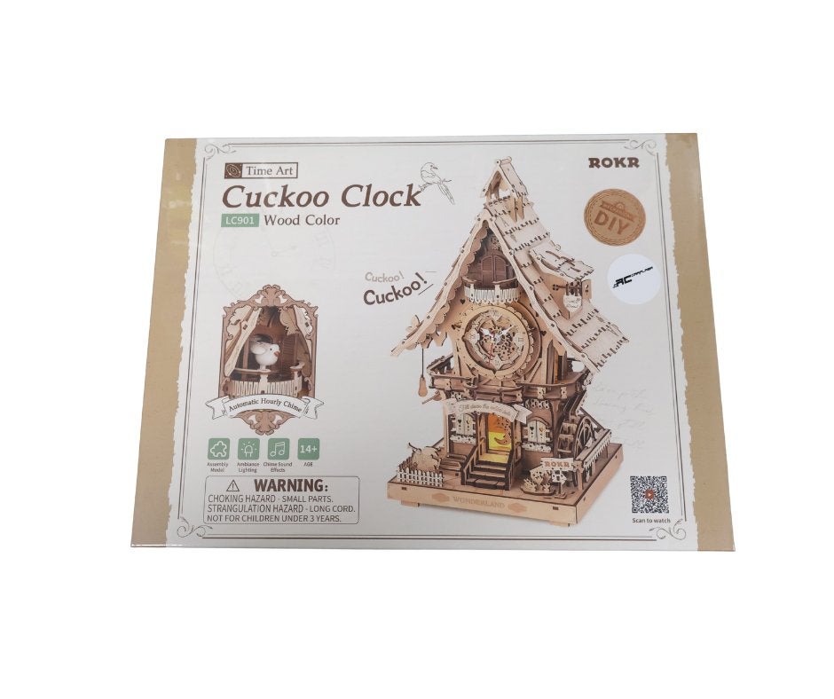 Robotime Cuckoo Clock (wood color, natural look) LC901, Ophalen of Verzenden, Nieuw