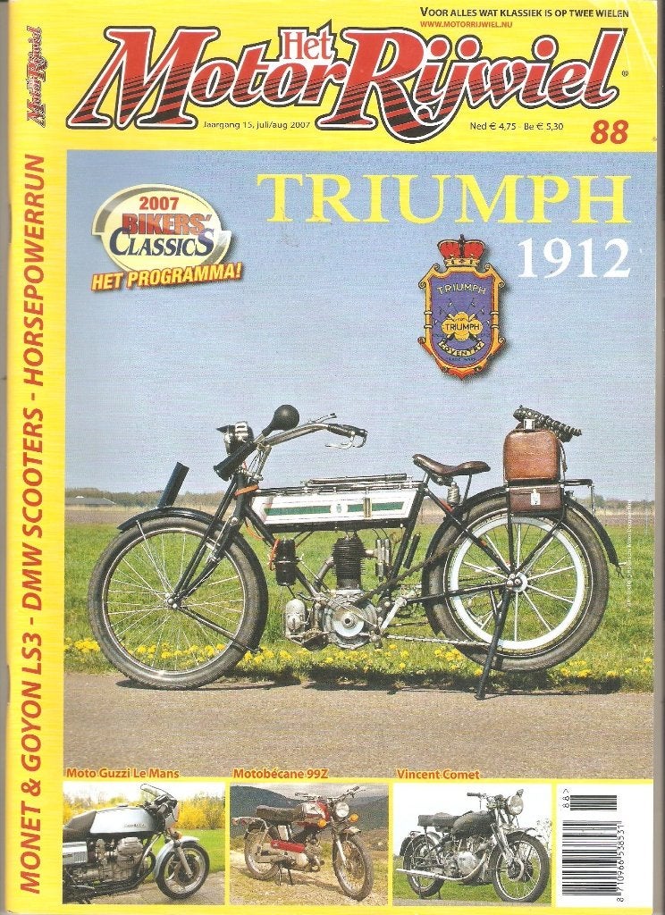 88 – Triumph – Moto Guzzi  – Vincent – Monet & Goyon - DMW, Ophalen of Verzenden, Zo goed als nieuw, Algemeen