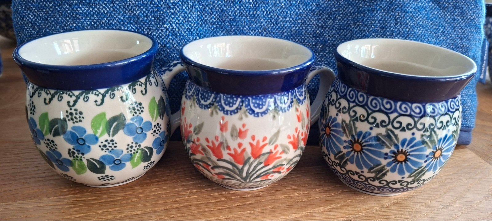 3 Bunzlau boeren mokken - 240 ml, Gebruikt, ., Keramiek, Ophalen of Verzenden