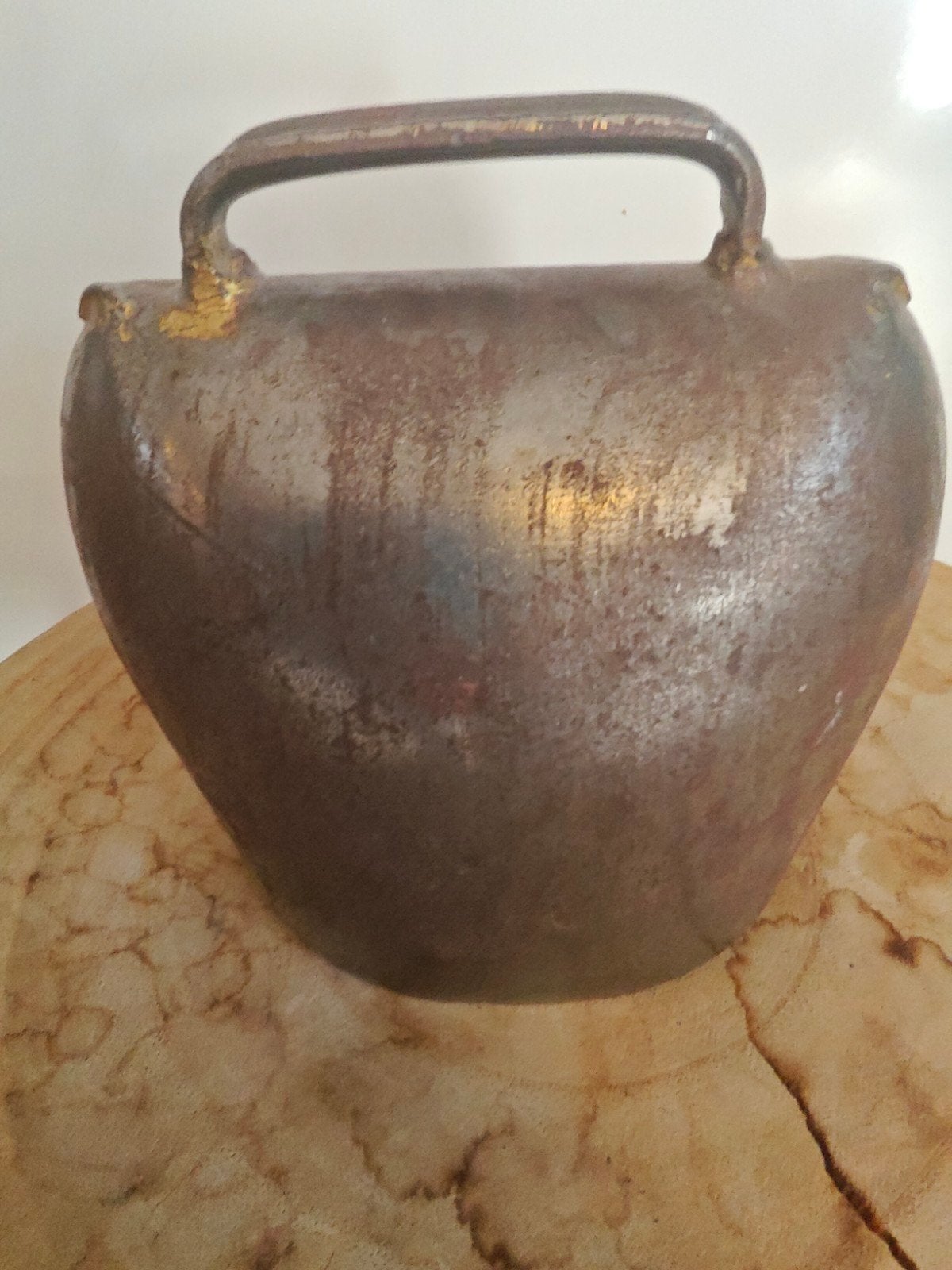 Antieke koperen Koeien bel mooie klank 13 x 13 cm oudje, Ophalen of Verzenden