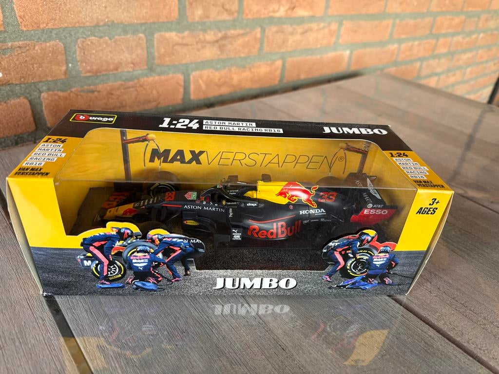 Max Verstappen RB16 Jumbo schaalmodel 1:24, Hobby en Vrije tijd, Modelauto's | 1:24, Ophalen of Verzenden, Nieuw, Auto, Bburago
