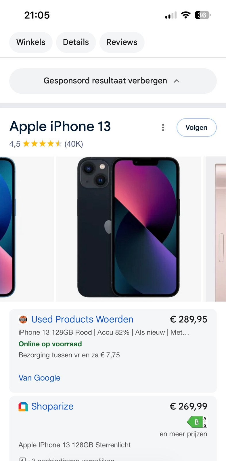 IPHONE 13 TE RUIL OF TE KOOP, Telecommunicatie, Mobiele telefoons | Apple iPhone, Zo goed als nieuw, 128 GB, iPhone 13, Zwart