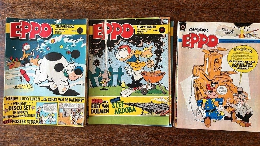Jaargangen Eppo 1979 en 1980, Boeken, Gelezen, Ophalen of Verzenden, Diverse auteurs en tekenaars, Meerdere stripboeken