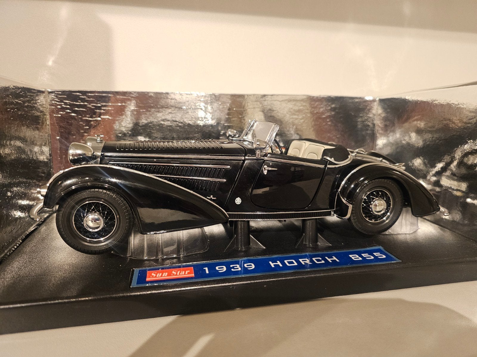 Sun Star Horch 855 Roadster 1939 - 1:18 Diecast Model, Hobby en Vrije tijd, Ophalen of Verzenden, Zo goed als nieuw, Auto, Sun Star