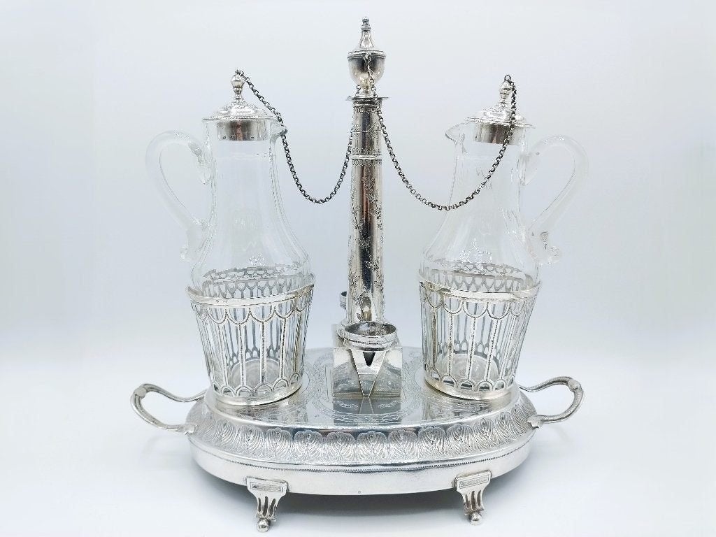 Zilveren olie- en azijnstel, C.F. Varmé, Parijs, 1787, Verzenden, Zilver