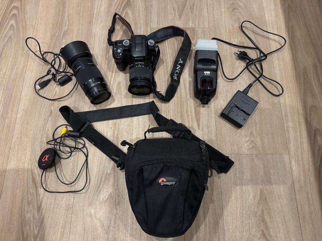 Sony Alpha DSLR A100 camera set, compleet, Audio, Tv en Foto, Fotocamera's Digitaal, Gebruikt, Spiegelreflex, Sony, 8 keer of meer
