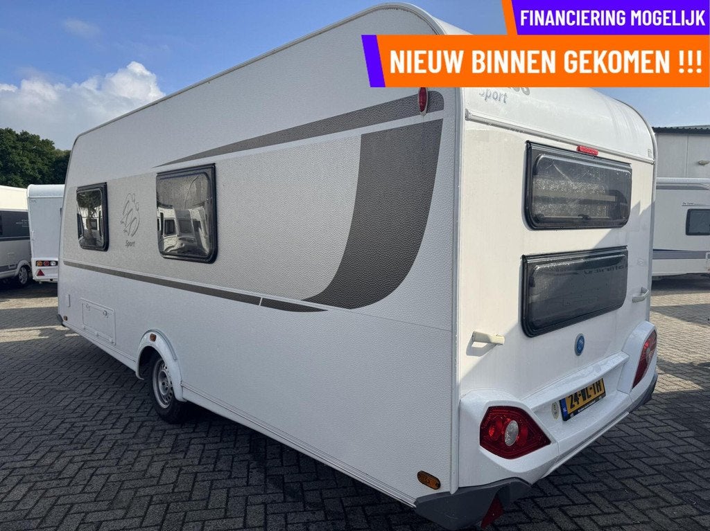 Knaus SPORT 500 FDK, STAPELBED, FRANSBED, TREINZIT, VOORTENT, Hordeur, 7 tot 8 meter, Bedrijf, Treinzit