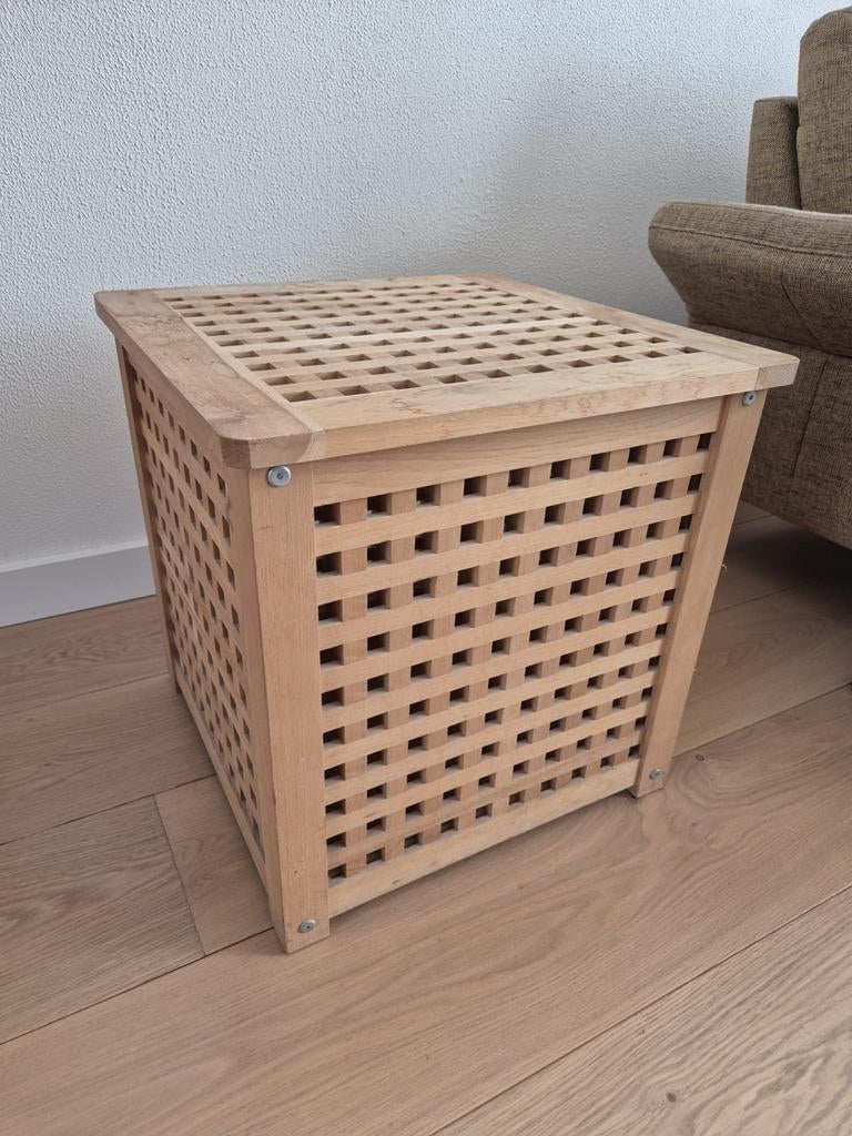 Ikea houten bijzettafel/opbergbox., Ophalen, 50 tot 100 cm, Minder dan 50 cm, Minder dan 50 cm