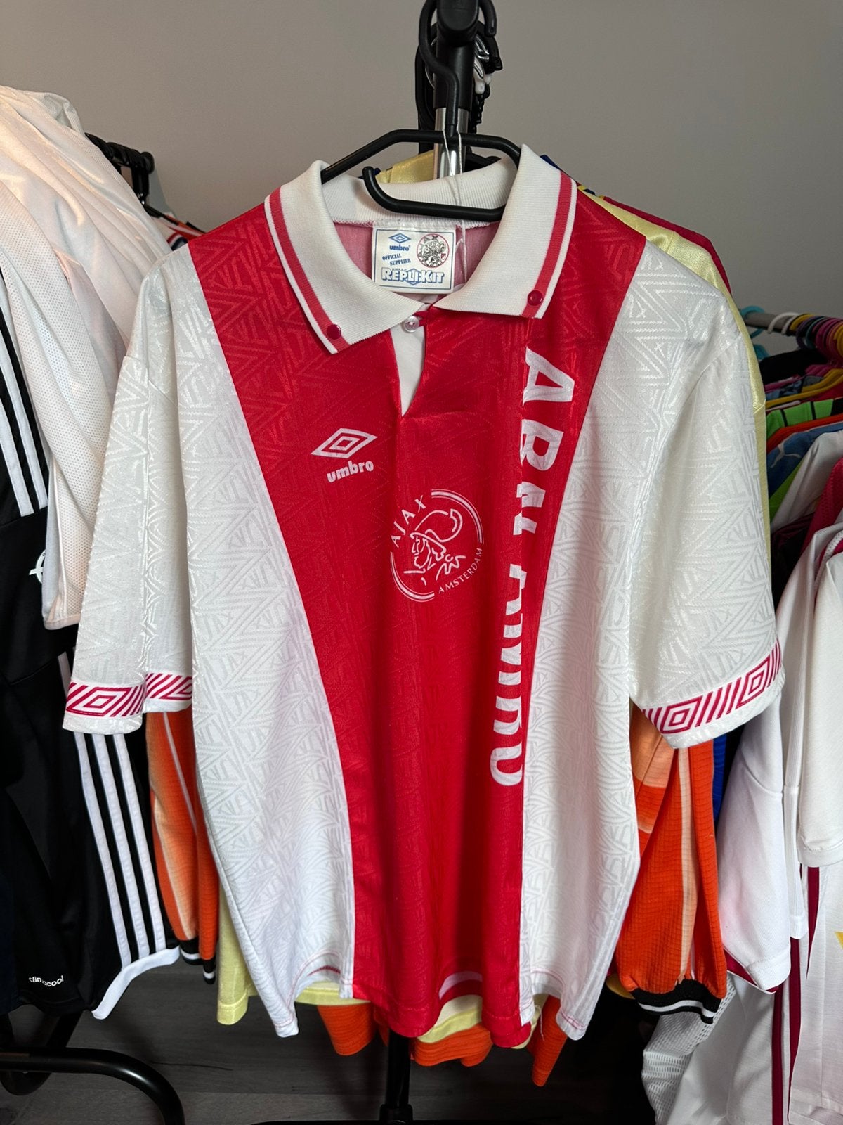 Oud Ajax uit voetbal shirt uit 1991/1993, Maat L, Verzenden, Zo goed als nieuw, Shirt