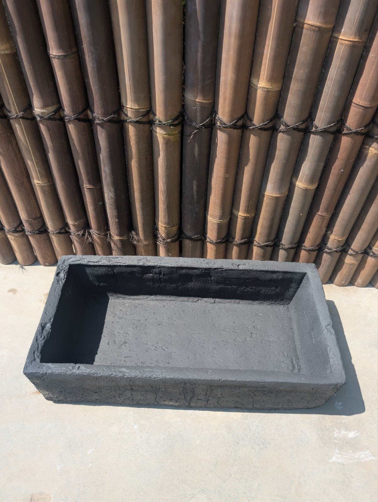 Mooie langwerpige betonnen trog waterbak ornament winterhard, Ophalen of Verzenden