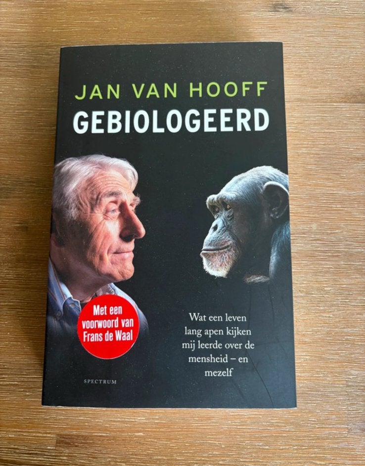 Boek Jan van Hooff - Gebiologeerd (Burgers Zoo), Ophalen of Verzenden, Zo goed als nieuw, Wetenschap
