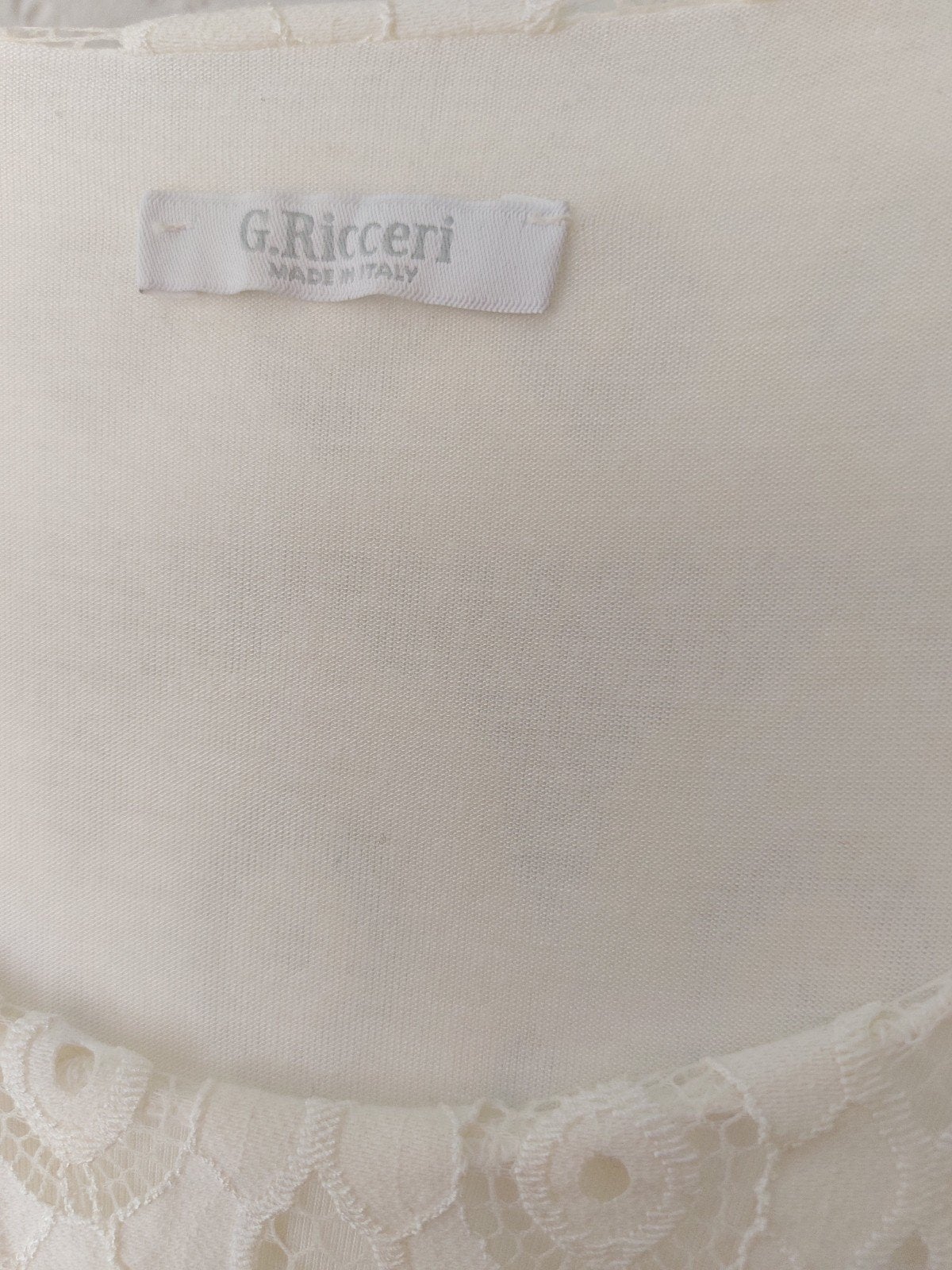 G.Ricceri Kanten Jurk Maat M, Maat 38/40 (M), G.Ricceri, Wit, Ophalen of Verzenden