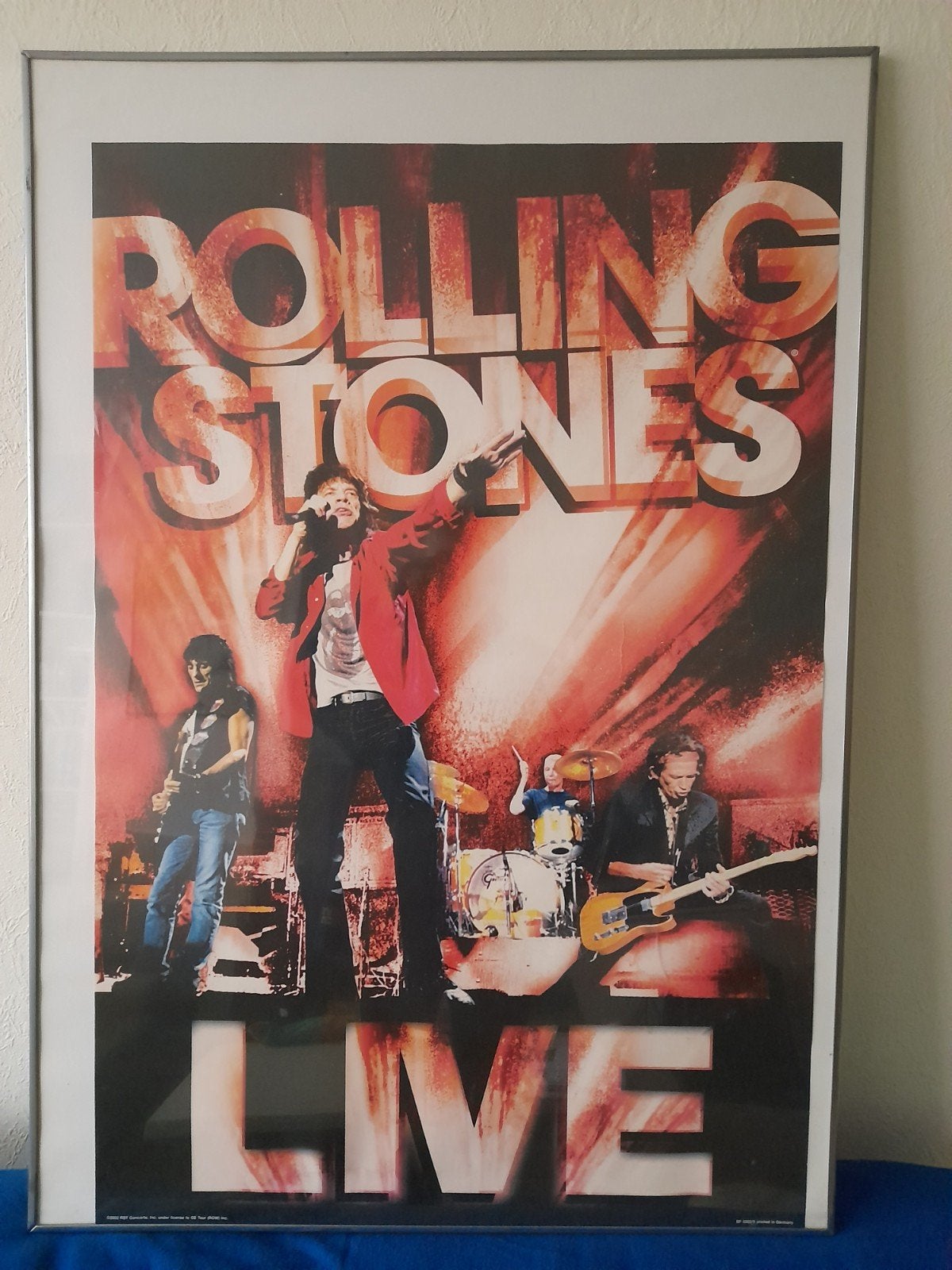 Grote ingelijste poster Rolling Stones Live  / 100 x 70, Verzamelen, Ophalen, Zo goed als nieuw, A1 t/m A3, Muziek